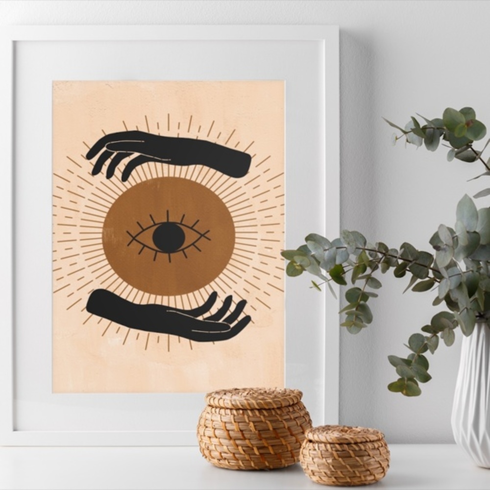 Wall Art Bohemian Celestial Hands Print Poster Illustration Unframed - Picture 2 of 5
